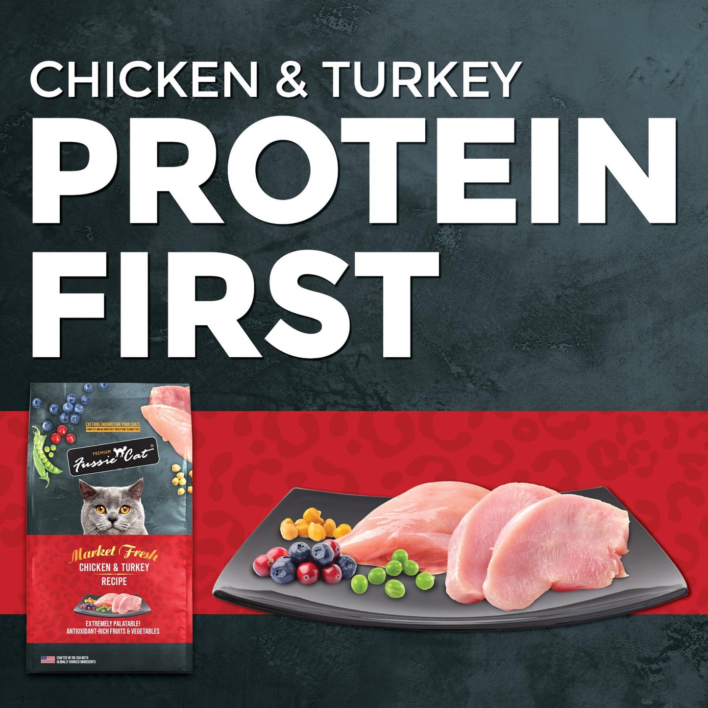 Fussie Cat Market Fresh Chicken & Turkey Recipe, Dry Cat Food, 3.5lb Bag
