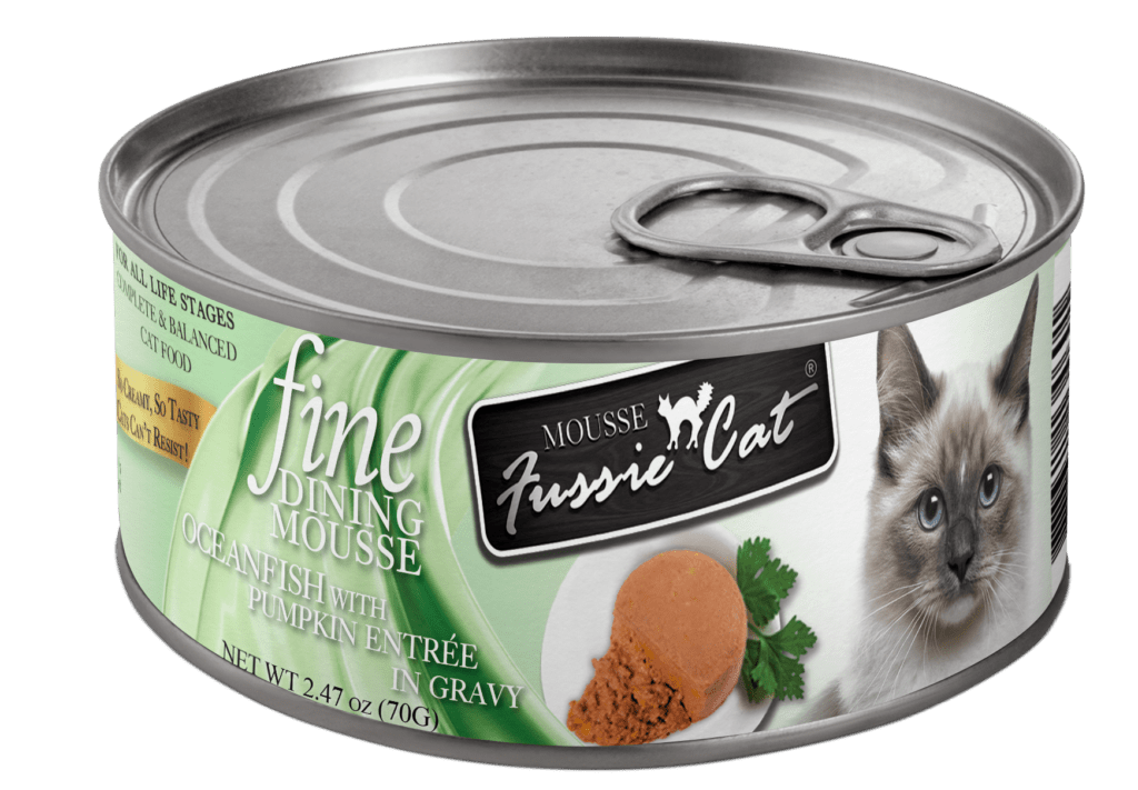 Fussie cat ocean fish with lpumpkin in gravy canned cat food 2.47oz