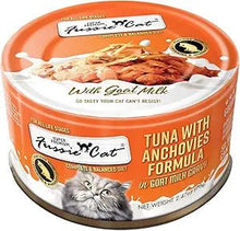 Fussie cat tuna with anchovies formula in goat milk gravy 2.47oz wet canned cat food