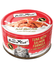 Fussie cat tuna with salmon formula in goat milk gravy wet canned cat food 2.47oz