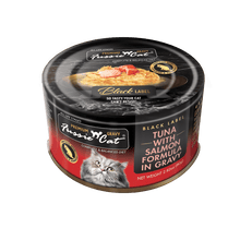 Fussie cats black label tuna with wild salmon formula in gravy
