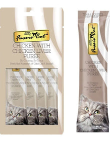 Fussie cats chicken with chicken liver purée 4 count tubes
