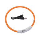 Generic USB Light - Up Neck Ring For Pets - Orange - 24" - dog collar - 076484454103