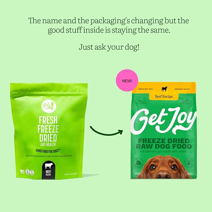 Get Joy Beef Recipe Human - Grade All Life Stages Freeze - Dried Raw Dog Food, 16 - oz bag