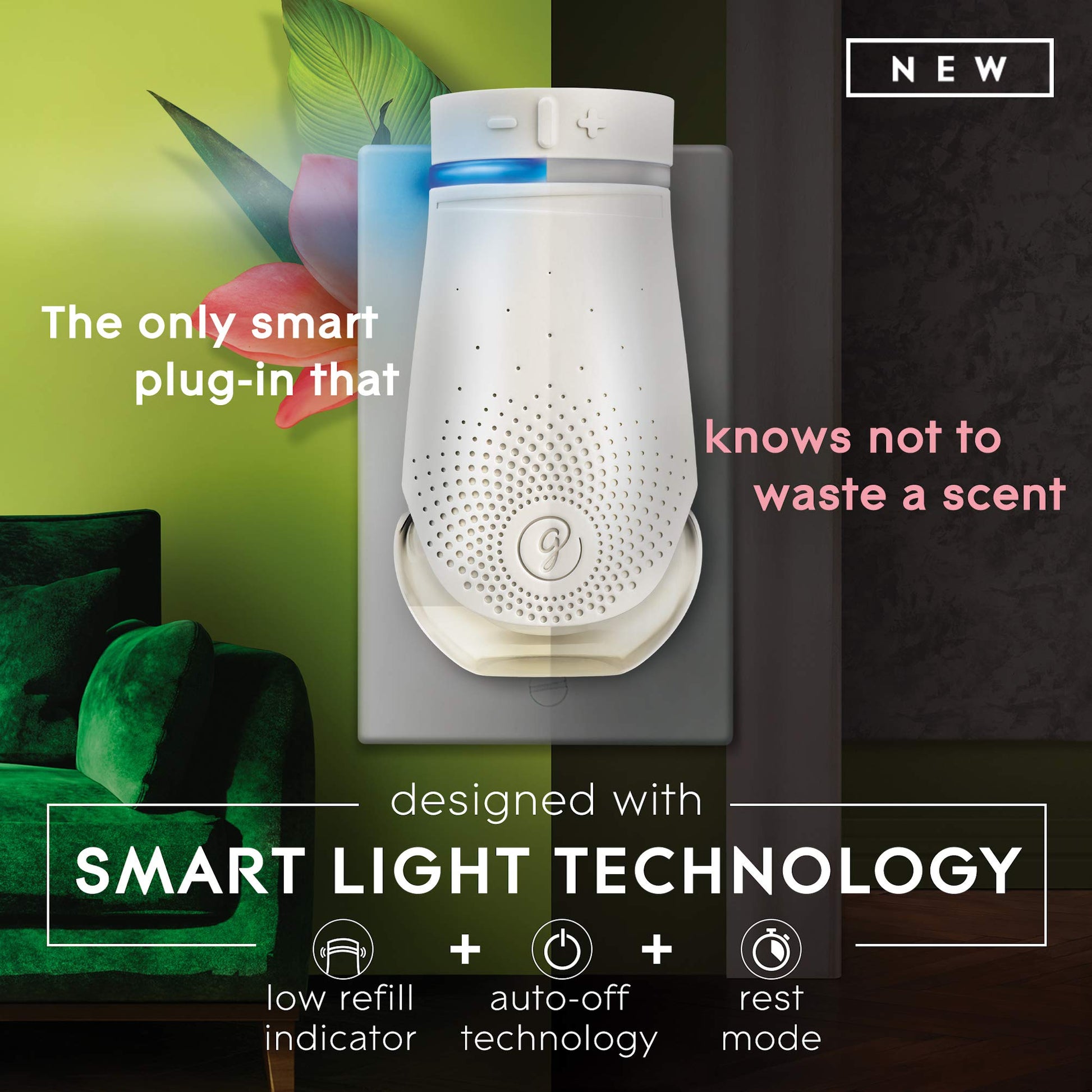 Glade Plugin Plus Air Freshener Starter Kit, Scented Oil For Home And Bathroom, Aqua Waves, 0.67 Fl Oz, 1 Warmer + 1 Refill