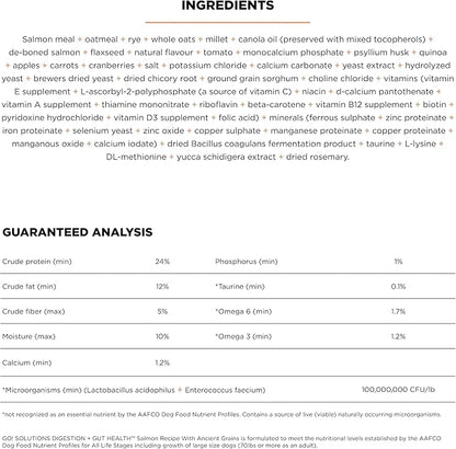 Go solutions digestion gut health salmon recipe with ancient grains 3.5 lbs