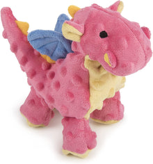Godog Bubble Plush Dragons Squeaky Dog Toy - Coral - Small
