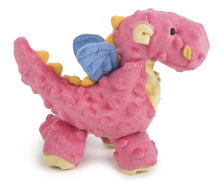 Godog Bubble Plush Dragons Squeaky Dog Toy - Coral - Small
