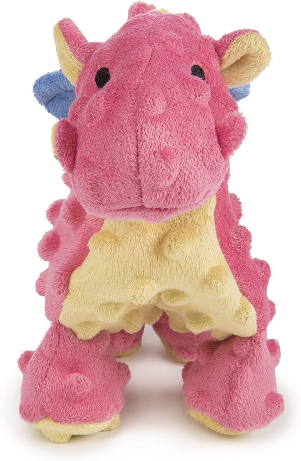 Godog Bubble Plush Dragons Squeaky Dog Toy - Coral - Small