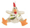 goDog Checkers Fat Rooster Squeaky Plush Dog Toy, Chew Guard Technology - White, Large - 743723708821