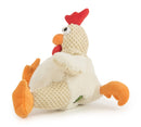 goDog Checkers Fat Rooster Squeaky Plush Dog Toy, Chew Guard Technology - White, Large - 743723708821