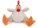 goDog Checkers Fat Rooster Squeaky Plush Dog Toy, Chew Guard Technology - White, Small - 743723708838