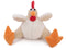 goDog Checkers Fat Rooster Squeaky Plush Dog Toy, Chew Guard Technology - White, Small - 743723708838