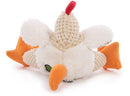 goDog Checkers Fat Rooster Squeaky Plush Dog Toy, Chew Guard Technology - White, Small - 743723708838