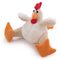 goDog Checkers Fat Rooster Squeaky Plush Dog Toy, Chew Guard Technology - White, Small - 743723708838