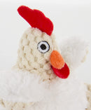 goDog Checkers Just For Me Fat Rooster Squeaky Plush Dog Toy, Chew Guard Technology - White, Mini - 743723706704