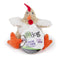 goDog Checkers Just For Me Fat Rooster Squeaky Plush Dog Toy, Chew Guard Technology - White, Mini - 743723706704