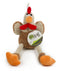 goDog Checkers Skinny Rooster Squeaky Plush Dog Toy, Chew Guard Technology - Brown, Small - 743723708814