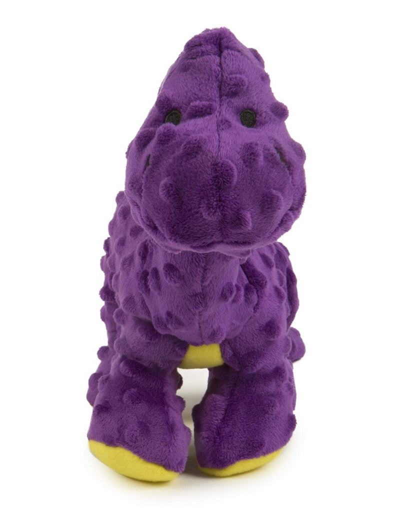 goDog Dinos Bruto Squeaky Plush Dog Toy, Chew Guard Technology - Purple, Large - 743723709606