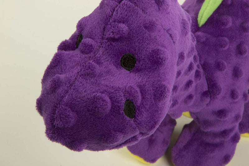 goDog Dinos Bruto Squeaky Plush Dog Toy, Chew Guard Technology - Purple, Large - 743723709606