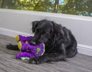 goDog Dinos Bruto Squeaky Plush Dog Toy, Chew Guard Technology - Purple, Large - 743723709606