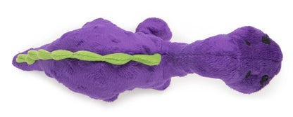 goDog Dinos Bruto Squeaky Plush Dog Toy - Chew Guard Technology - Purple - Small