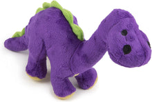 goDog Dinos Bruto Squeaky Plush Dog Toy - Chew Guard Technology - Purple - Small