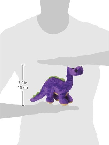 goDog Dinos Bruto Squeaky Plush Dog Toy - Chew Guard Technology - Purple - Small