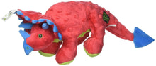 goDog Dinos Frills Squeaky Plush Dog Toy - Chew Guard Technology - Red - Large