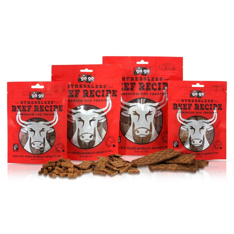 GoGo Stressless Beef Jerky (6oz Bars) - dog treats - 879349009629