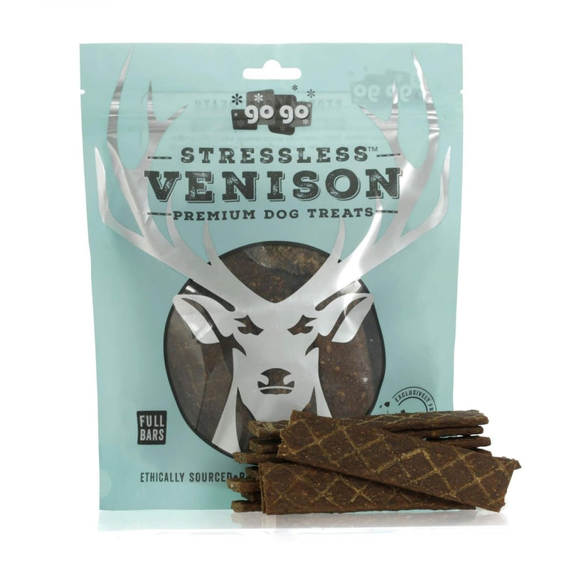 GoGo Stressless Venison Jerky (12oz Bar) - dog treats - 879349009582