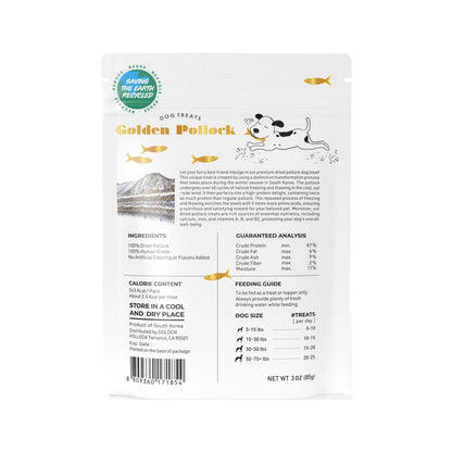 Golden pollock dog treats wild caught Alaskan pollock 3oz dog treats