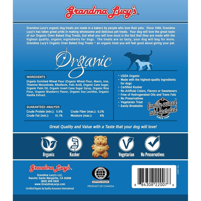 Grandma Lucy's Organic Oven Baked Dog Treats - Blueberry, 14 oz - baked dog treats - 884308220076