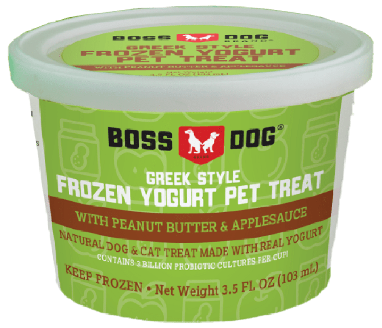 Greek style frozen yogurt pet treat - peanut butter and applesauce