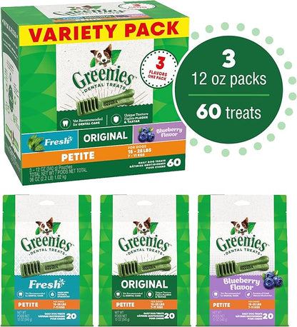 Greenies dental treats variety pack petite dog dental treats 36oz