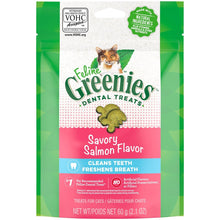 Greenies Feline Adult Natural Dental Care Cat Treats - Savory Salmon - 2.1 oz Pouch - cat treat - 642863111396