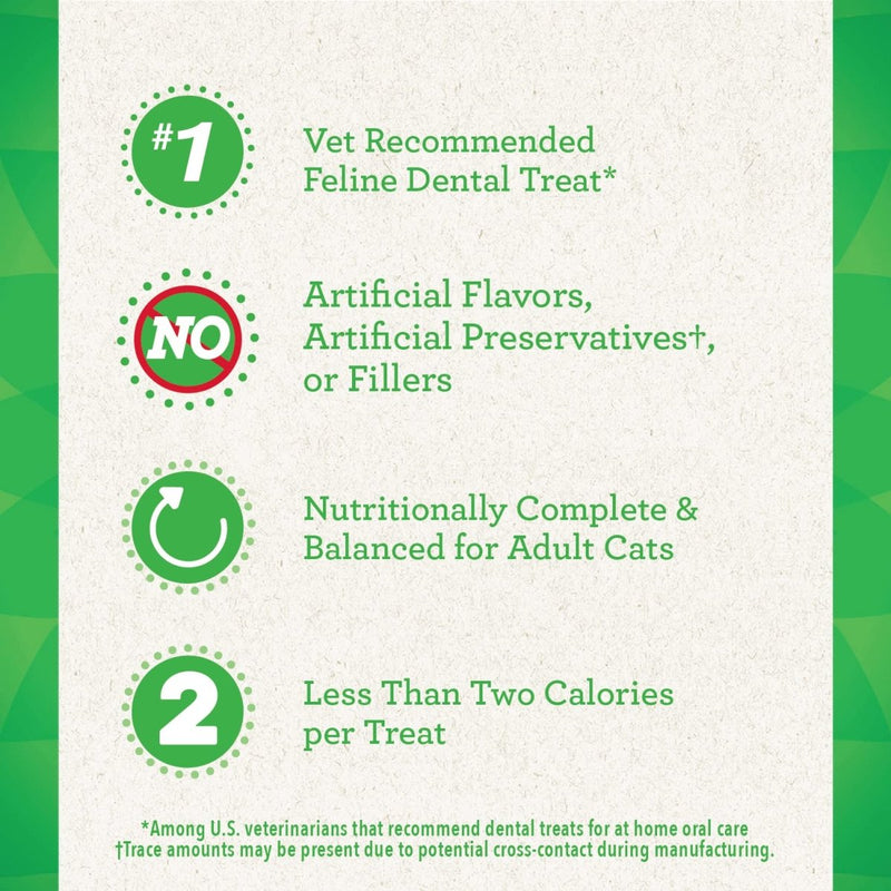 Greenies Feline Adult Natural Dental Care Cat Treats - Tuna Flavor - 2.1 oz Pouch - cat treat - 642863111334