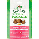 Greenies Feline Pill Pockets for Cats Natural Soft Cat Treats, Salmon Flavor, 1.6 oz. Pack (45 Treats) - pill pocket - 642863021428