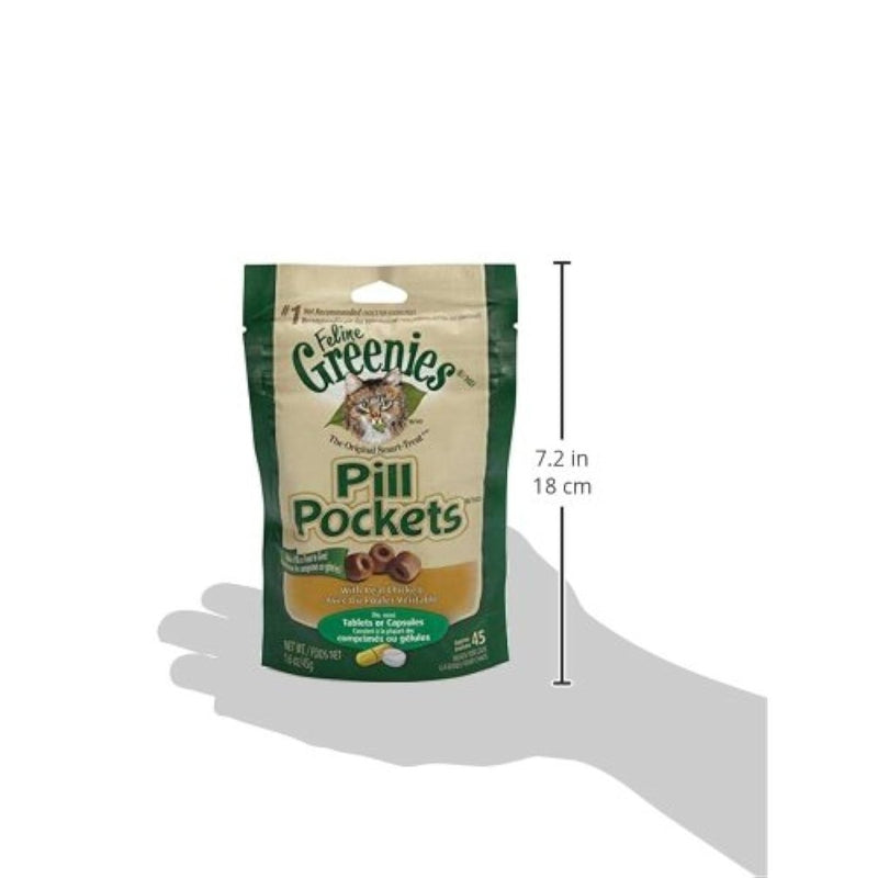 Greenies Feline Pill Pockets for Cats Natural Soft Cat Treats, Salmon Flavor, 1.6 oz. Pack (45 Treats) - pill pocket - 642863021428