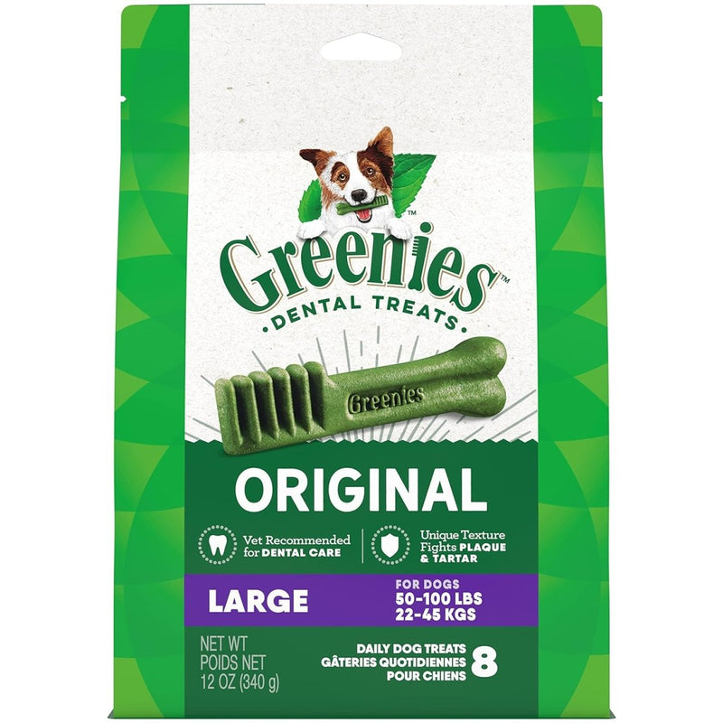 Greenies Original Large Natural Dental Care Dog Treats - 12 oz - dental dog chews - 642863041105