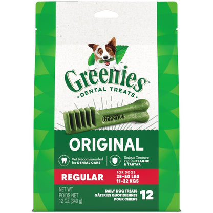 Greenies Original Regular Natural Dental Care Dog Treats - 12 oz. Pack (12 Treats) - 642863041174