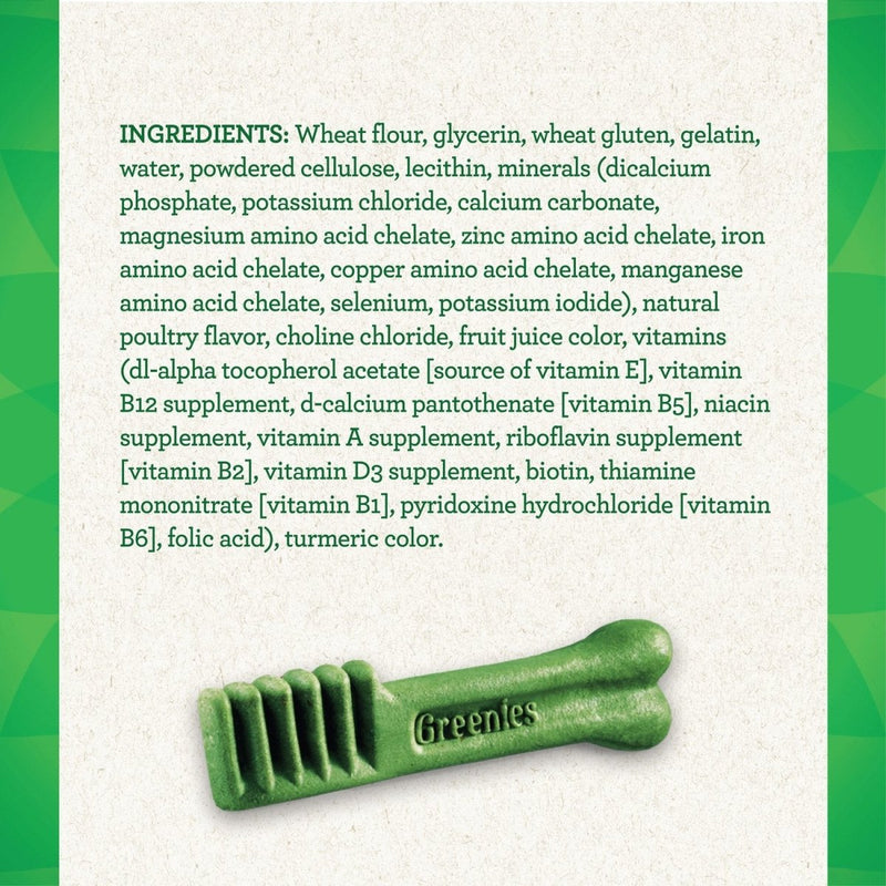 Greenies Original Regular Natural Dog Dental Care Chews Oral Health Dog Treats - 27 oz. Pack (27 Treats) - 642863041198