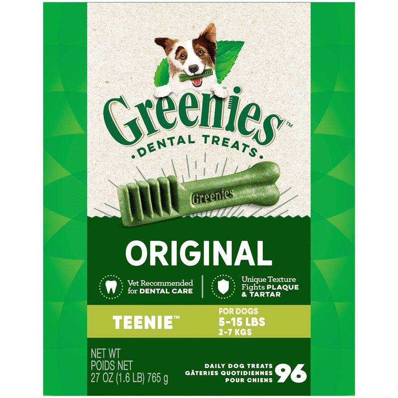 Greenies Original Teenie Natural Dental Care Dog Treats - 27 oz. 96 Counts - 642863041334