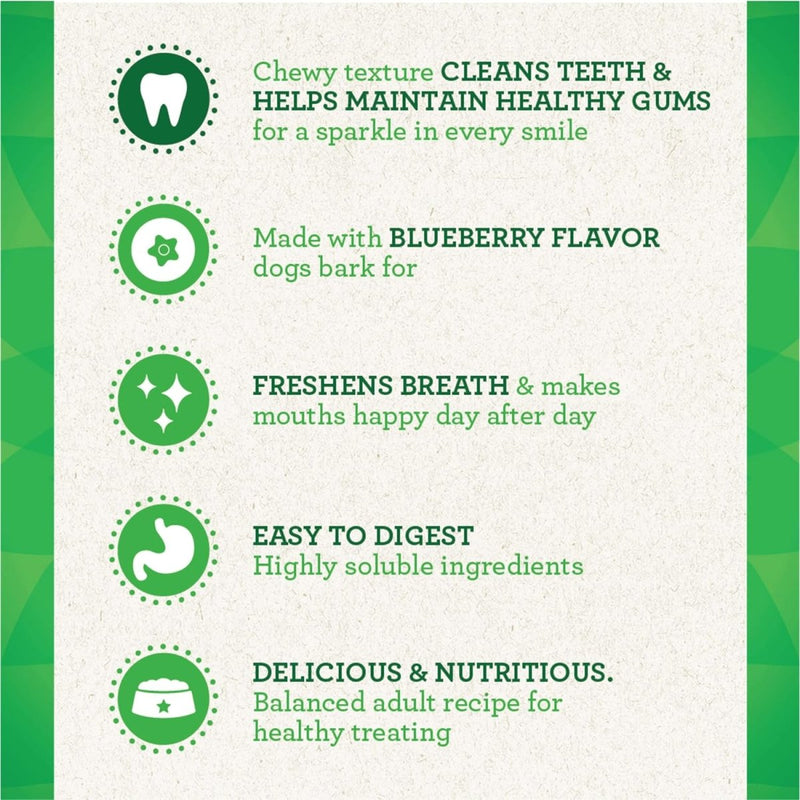 Greenies Petite Natural Dental Care Dog Treats Blueberry Flavor - 12 oz - 20 Counts - dental dog chews - 642863104800