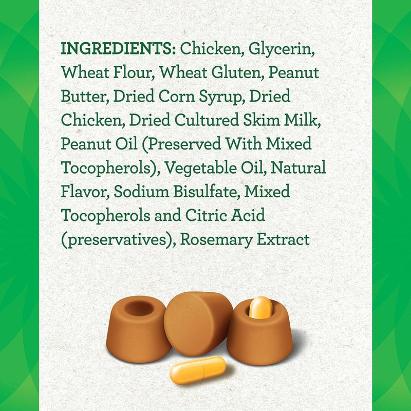 Greenies Pill Capsule Size Natural Soft DogTreats with Real Peanut Butter - 7.9 oz. 30 Treats - pill pocket - 642863101281