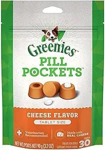 Greenies pill pockets cheese tablet size dog treats 3.2oz