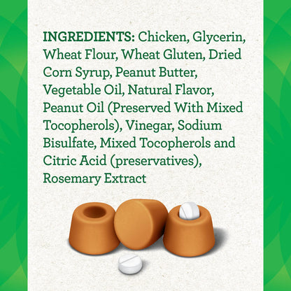 Greenies Pill Pockets For Dogs Tablet Size Natural Soft Dog Treats With Real Peanut Butter, 3.2 Oz. pack of 30