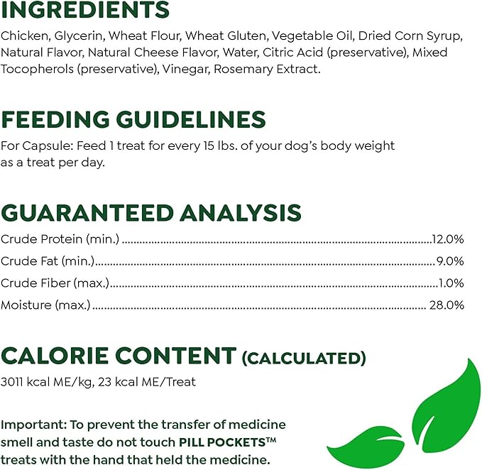 Greenies Pill Pockets Large Size Soft Dog Treats for Capsules, Cheese Flavor, Made With Natural Ingredients Plus Minerals & Trace Nutrients, 15.8 oz. (60 Count, Pack of 1)