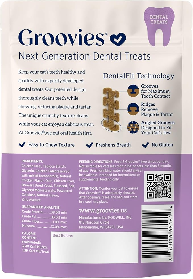 Groovies dental fit technology chicken flavor 7.05oz