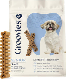 Groovies senior - small dog chews, 22 count